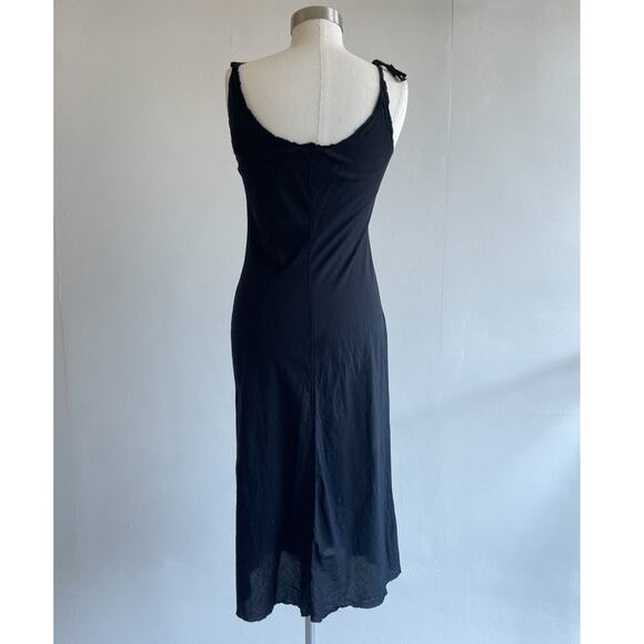 Vtg 90's BEAUTIFUL PEOPLE Black Slip Dress Sz Large Minimal Subversive Designer - Picture 4 of 8